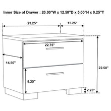 Load image into Gallery viewer, Coaster Felicity 2-drawer Nightstand White High Gloss