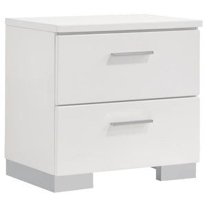 Coaster Felicity 4-piece Bedroom Set White High Gloss