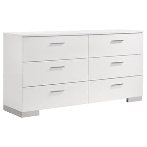 Coaster Felicity 4-piece Bedroom Set White High Gloss