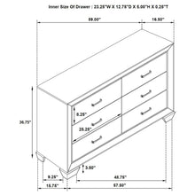 Load image into Gallery viewer, Coaster Kauffman 6-drawer Dresser Washed Taupe