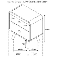 Load image into Gallery viewer, Coaster Robyn 2-drawer Nightstand Bedside Table Dark Walnut