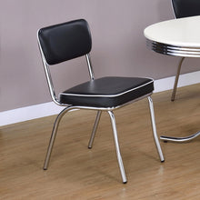 Load image into Gallery viewer, Coaster Retro Upholstered Dining Side Chair Black (Set of 2)