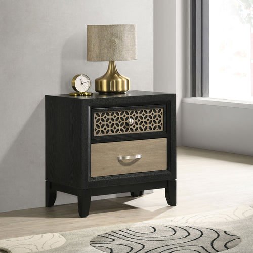 COASTER NIGHTSTAND (LIGHT BROWN/BLACK)