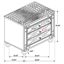 Load image into Gallery viewer, Coaster Gunnison 2-drawer Nightstand Silver Metallic