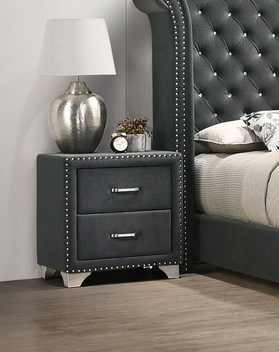 Coaster Melody Upholstered Grey Nightstand