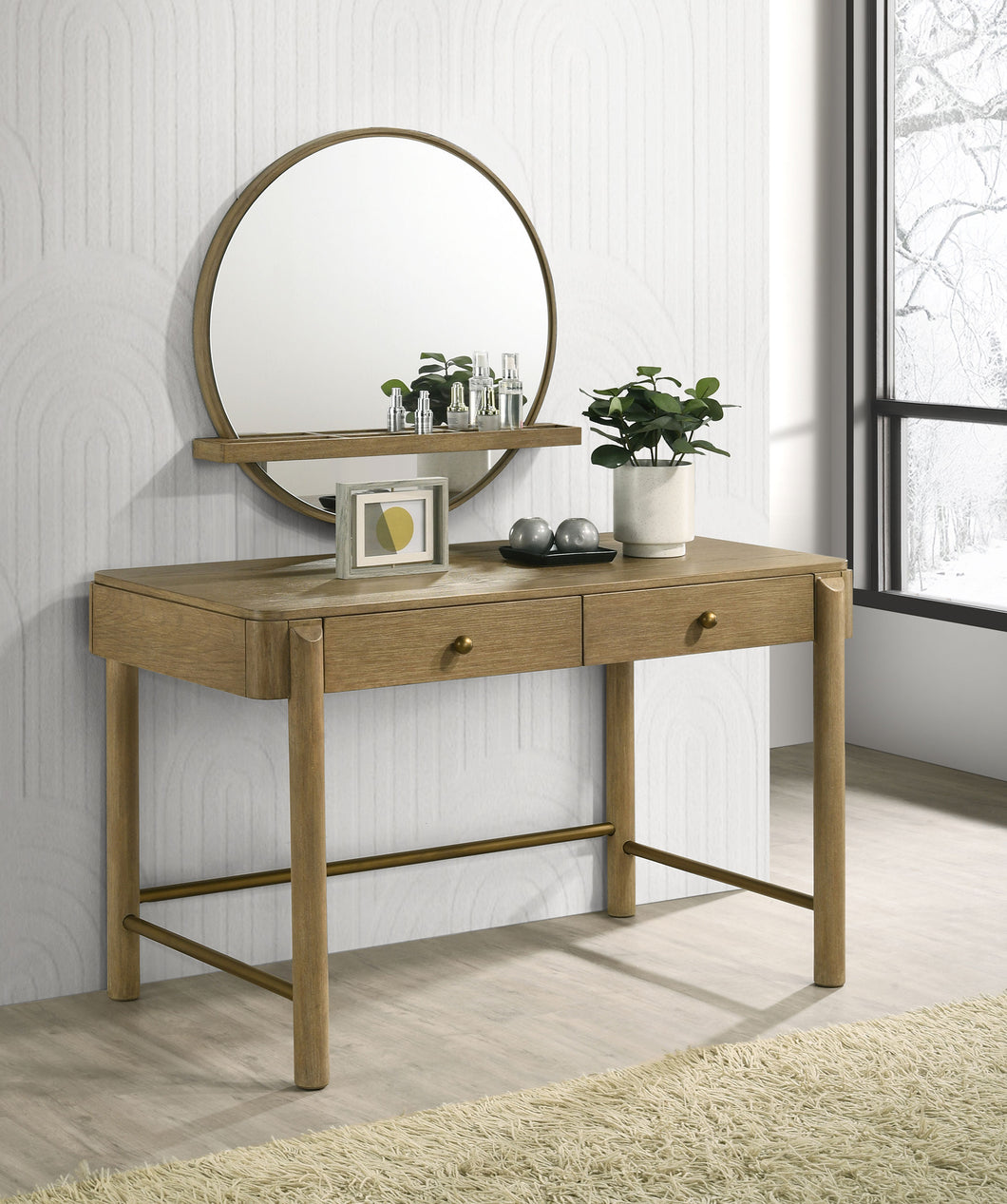 COASTER VANITY TABLE WITH MIRROR (SAND WASH)