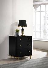 Load image into Gallery viewer, Coaster Arini 3-drawer Nightstand Black