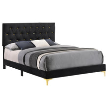 Load image into Gallery viewer, Coaster Kendall Upholstered Queen Panel Bed Black