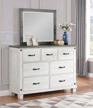 Load image into Gallery viewer, Coaster Lilith 7-drawer Dresser with Mirror Distressed White