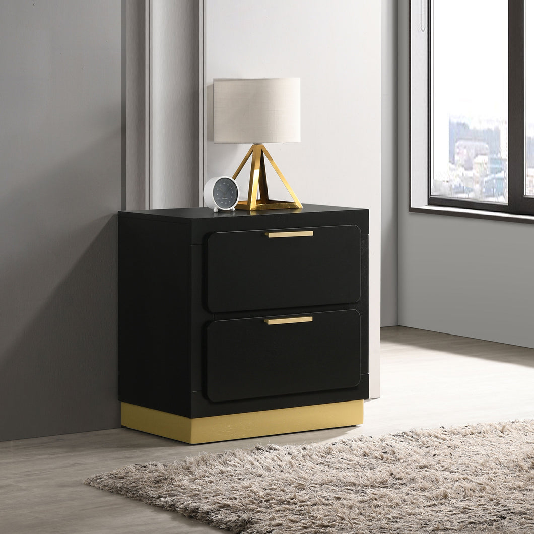 COASTER NIGHTSTAND (BLACK/GOLD)
