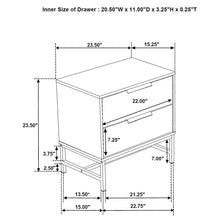 Load image into Gallery viewer, Coaster Sonora 2-drawer Nightstand Bedside Table White