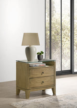 Load image into Gallery viewer, Coaster Granada 2-drawer Glass Top Nightstand Natural Pine