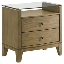 Load image into Gallery viewer, Coaster Granada 2-drawer Glass Top Nightstand Natural Pine