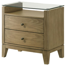 Load image into Gallery viewer, Coaster Granada 2-drawer Glass Top Nightstand Natural Pine