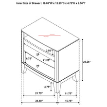 Load image into Gallery viewer, Coaster Granada 2-drawer Glass Top Nightstand Natural Pine