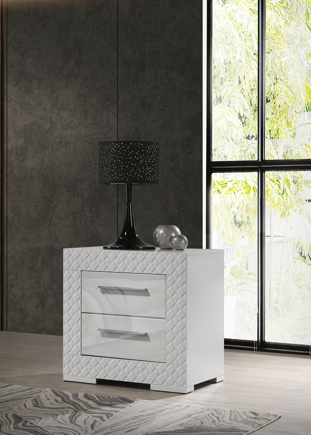 COASTER NIGHTSTAND (WHITE HIGH GLOSS)