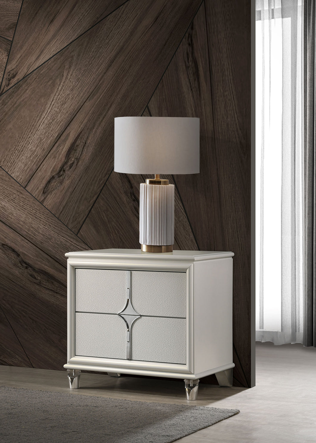 COASTER NIGHTSTAND (PEARL WHITE)