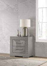 Load image into Gallery viewer, Coaster Ives 2-drawer Nightstand Bedside Table Grey High Gloss