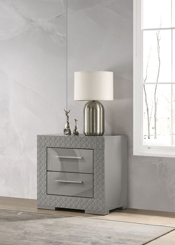 COASTER NIGHTSTAND (GREY HIGH GLOSS)