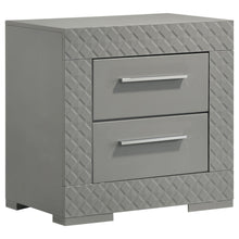 Load image into Gallery viewer, Coaster Ives 2-drawer Nightstand Bedside Table Grey High Gloss