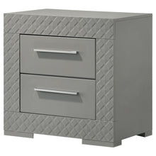 Load image into Gallery viewer, Coaster Ives 2-drawer Nightstand Bedside Table Grey High Gloss