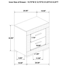 Load image into Gallery viewer, Coaster Ives 2-drawer Nightstand Bedside Table Grey High Gloss