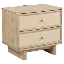 Load image into Gallery viewer, Coaster Kailani 2-drawer Nightstand Bedside Table Beige Oak