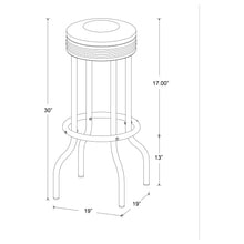 Load image into Gallery viewer, Coaster Retro Upholstered Metal Swivel Bar Stool Red (Set of 2)