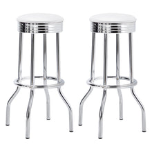 Load image into Gallery viewer, Coaster Retro Upholstered Metal Swivel Bar Stool White (Set of 2)