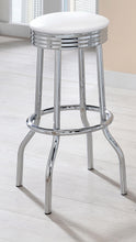 Load image into Gallery viewer, Coaster Retro Upholstered Metal Swivel Bar Stool White (Set of 2)
