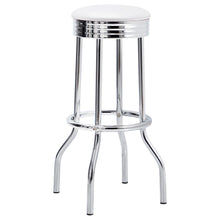 Load image into Gallery viewer, Coaster Retro Upholstered Metal Swivel Bar Stool White (Set of 2)