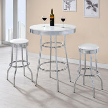 Load image into Gallery viewer, Coaster Retro Upholstered Metal Swivel Bar Stool White (Set of 2)