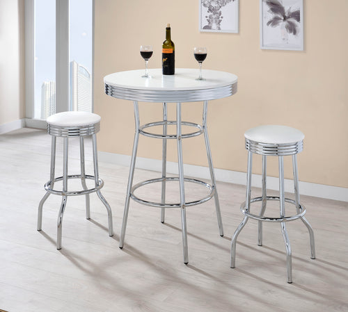 COASTER 3 PC BAR SET (TABLE + 2 STOOLS)