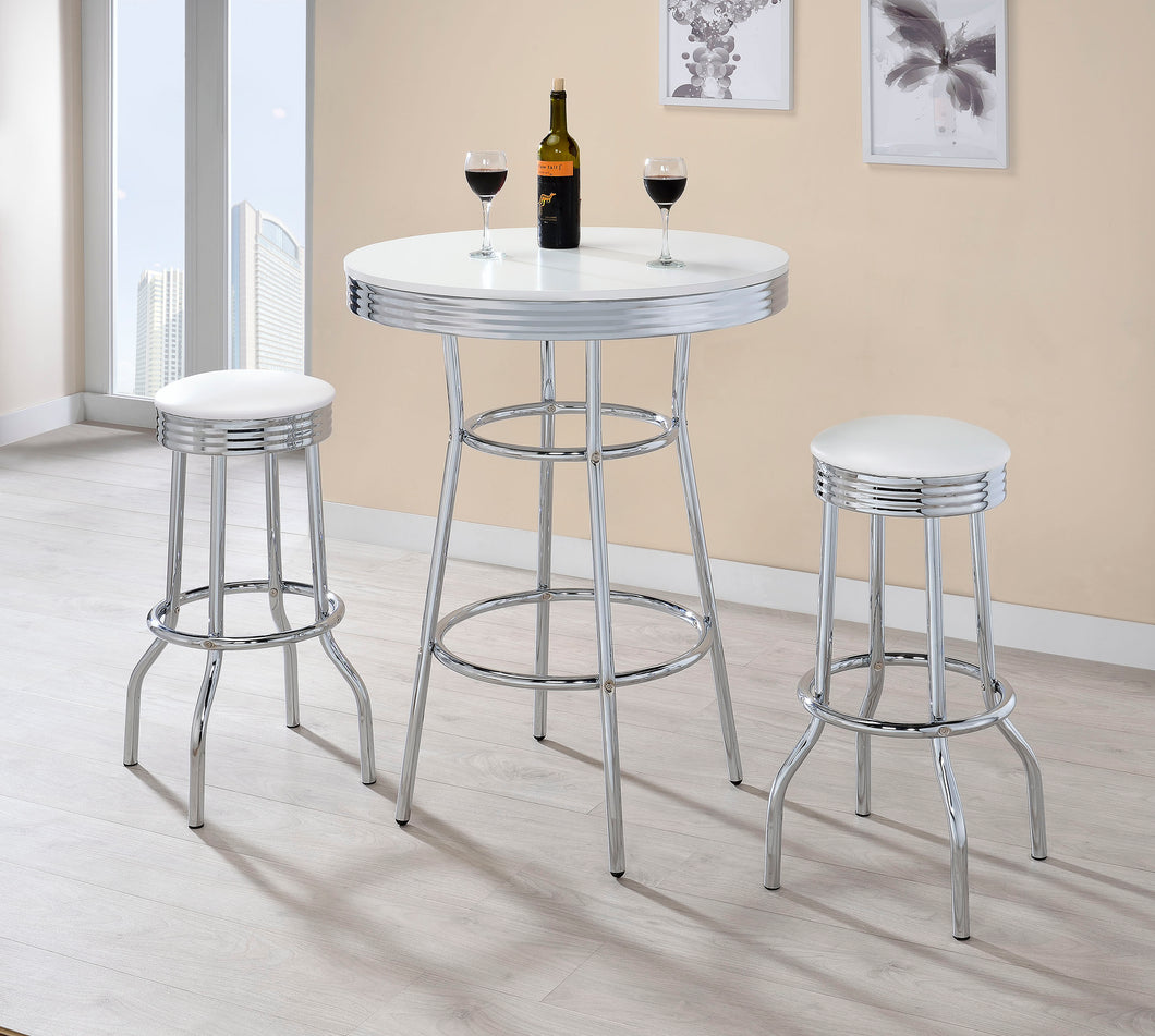 COASTER 3 PC BAR SET (TABLE + 2 STOOLS)