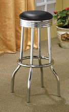 Load image into Gallery viewer, Coaster Retro Upholstered Metal Swivel Bar Stool Black (Set of 2)
