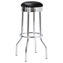 Load image into Gallery viewer, Coaster Retro Upholstered Metal Swivel Bar Stool Black (Set of 2)