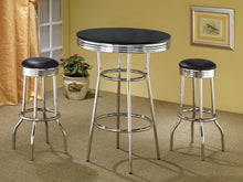 Load image into Gallery viewer, Coaster Retro Upholstered Metal Swivel Bar Stool Black (Set of 2)