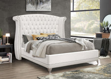 Load image into Gallery viewer, Coaster Barzini Upholstered Eastern King Wingback Bed White