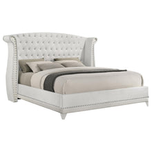 Load image into Gallery viewer, Coaster Barzini Upholstered Eastern King Wingback Bed White