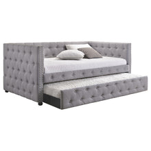 Load image into Gallery viewer, Coaster Mockern Upholstered Twin Daybed with Trundle Grey
