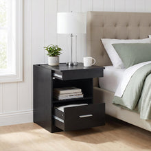 Load image into Gallery viewer, Coaster Fabre 1-drawer Extendable Top Nightstand Bedside Table Black Ash
