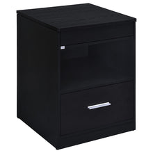 Load image into Gallery viewer, Coaster Fabre 1-drawer Extendable Top Nightstand Bedside Table Black Ash