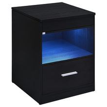Load image into Gallery viewer, Coaster Fabre 1-drawer Extendable Top Nightstand Bedside Table Black Ash