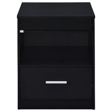 Load image into Gallery viewer, Coaster Fabre 1-drawer Extendable Top Nightstand Bedside Table Black Ash