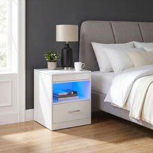 Load image into Gallery viewer, Coaster Fabre 1-drawer Extendable Top Nightstand Bedside Table White High Gloss