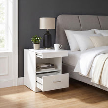 Load image into Gallery viewer, Coaster Fabre 1-drawer Extendable Top Nightstand Bedside Table White High Gloss