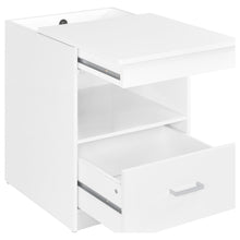 Load image into Gallery viewer, Coaster Fabre 1-drawer Extendable Top Nightstand Bedside Table White High Gloss