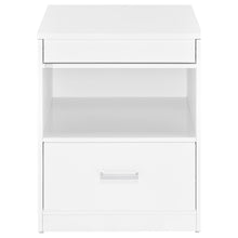 Load image into Gallery viewer, Coaster Fabre 1-drawer Extendable Top Nightstand Bedside Table White High Gloss