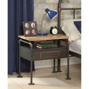 Acme Nicipolis Antique Oak & Sandy Gray Nightstand