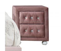 Acme Reggie Pink Fabric Nightstand